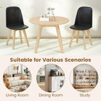 Giantex Modern Dining Chairs Set of 2, Black Armless Kitchen Chair w/Solid Beech Wood Legs, Tilt Backrest, Wide Seat, Indoor Plastic Side Chairs for Living Dining Room Restaurant