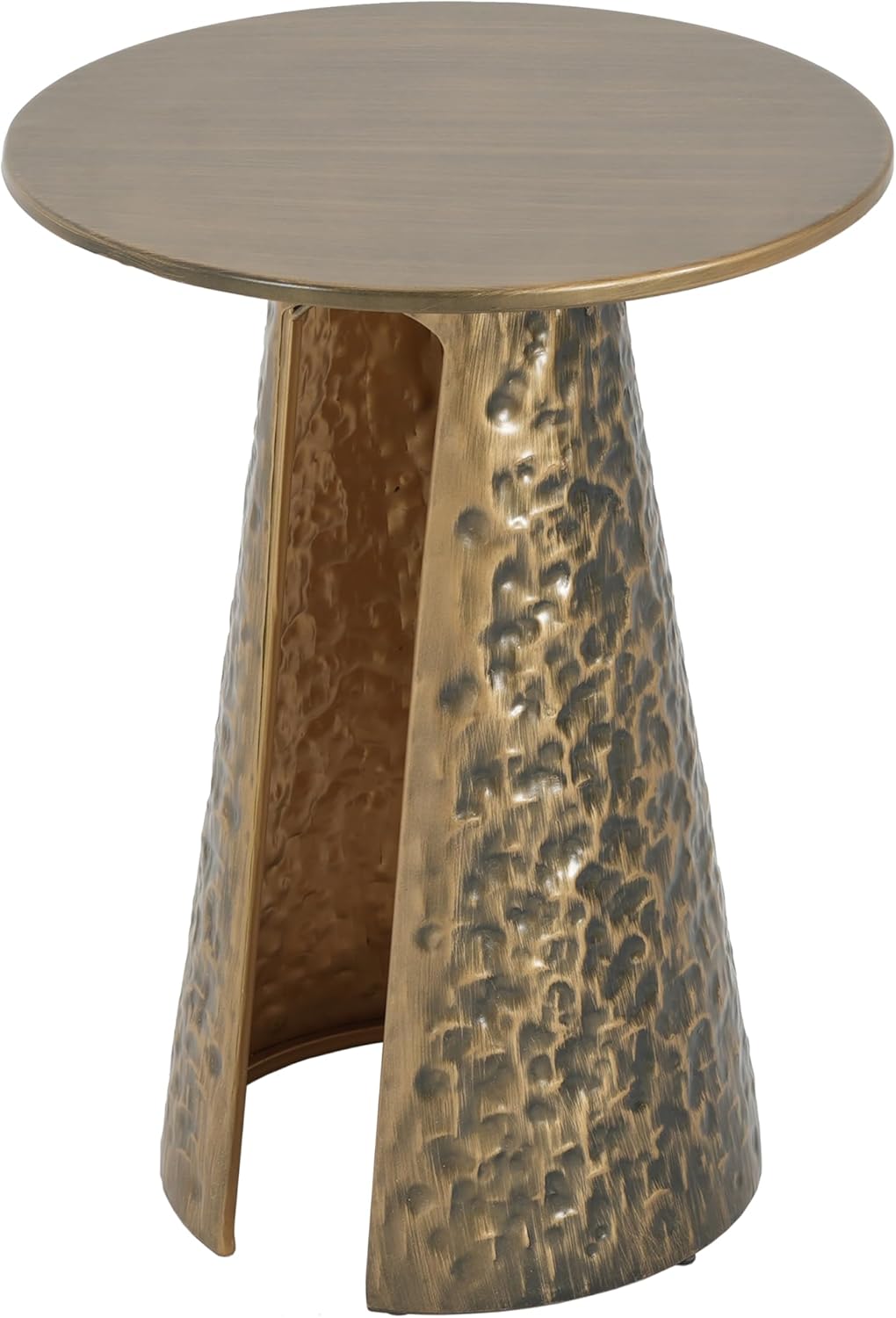 Christopher Knight Home Darton Retro Metal Coffee Table, Living Room Round Top Accent Side Table with Hand-Hammered Texture, Sofa Armchair End Table, Copper