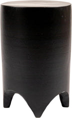 Creative Co-Op Hand-Carved Wood Side Table, Black Finish
