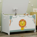 Qaba Toy Box with Lid Safety Hinges for Kids 24" L x 15" W x 15" H Green | Toy Chest, for Boys Girls, Storage Organizer, Living Room, Playroom, Nursery, Bedroom