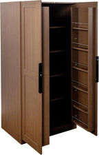 62.99" Kitchen Pantry Cabinet, Walnut Freestanding Buffet Cupboard with Doors & Adjustable Shelves, Tall Storage Cabinet for Kitchen, Dining Room & Living Room