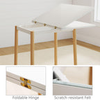 47" Wooden Foldable Kitchen Table Dining Table Rotating Table 4-6 People