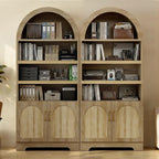 Bestier 71" Tall Arched Kitchen Pantry, Arched Cabinet with Doors, Modern Farmhouse Wood Kitchen Storage Cabinets with 3-Tier Adjustable Shelves, Cupboard for Living Room, Dining Room, Kitchen, Oak