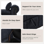 67" Storage Bench for Bedroom End of Bed King Size, Bedroom Bench with Storage for Foot of Bed, Upholstered Storage Benches with Nailhead Trim and Pillows, Linen Black