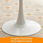 Round Metal Side Table - Modern Slate Coffee Table, Decorative Accent End Table for Living Room, Bedroom, Patio - Small Circle Side Table with Sturdy Base, A