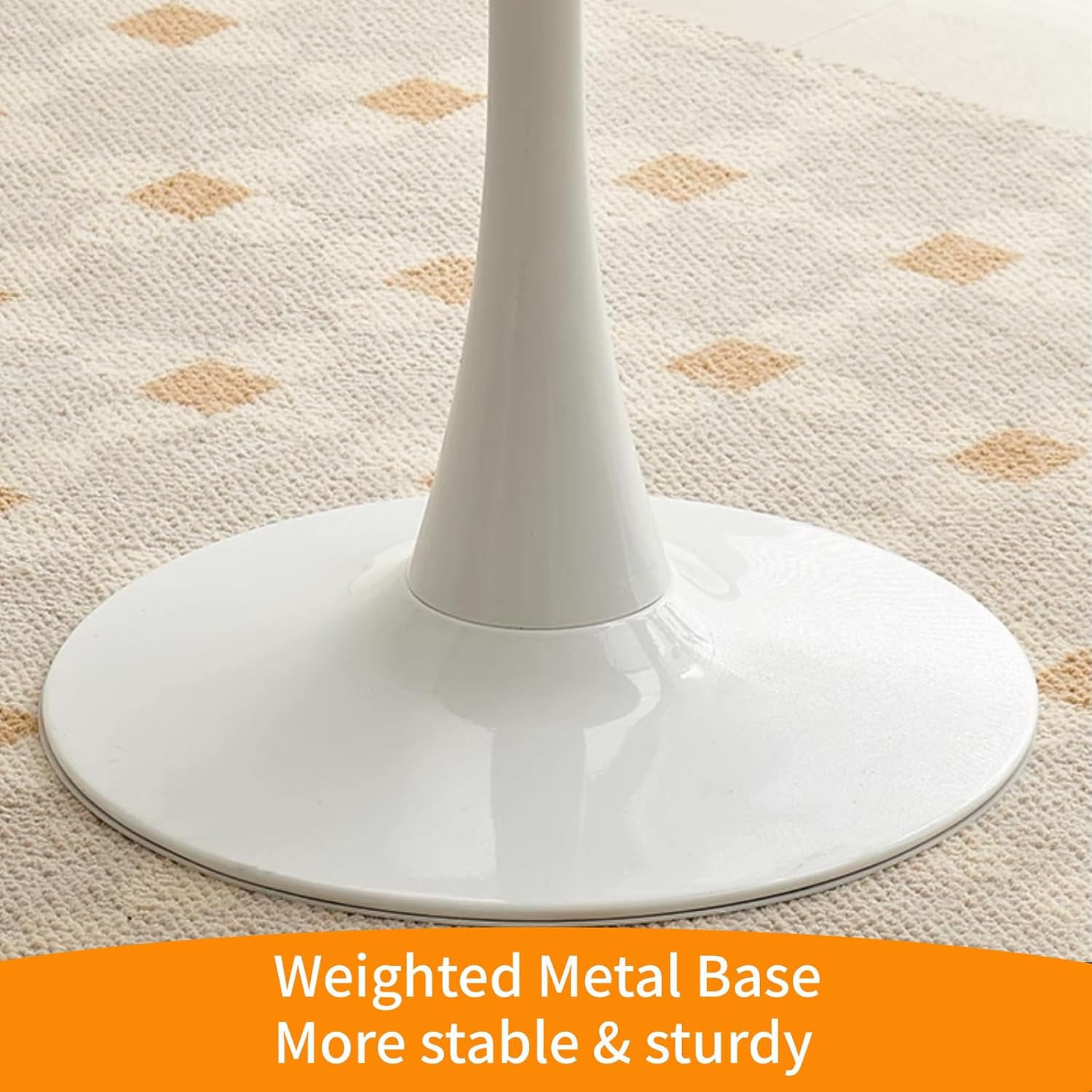 Round Metal Side Table - Modern Slate Coffee Table, Decorative Accent End Table for Living Room, Bedroom, Patio - Small Circle Side Table with Sturdy Base, A