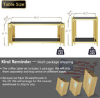 Glass Coffee Table Set of 3, End Table Modern Living Room Table Rectangle Clear Tempered Glass Stainless Steel Leg, Square Side Table for Home Furniture Set (Black, 43" Set of 3)