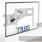VIVO White Motorized TV Wall Mount for 37 to 70 in Screens, MOUNT-E-M070R-W | Height Adjustable, Above Fireplace, Electric Drop Down Mantel TV Mount with Remote Control, Holds 77 lbs
