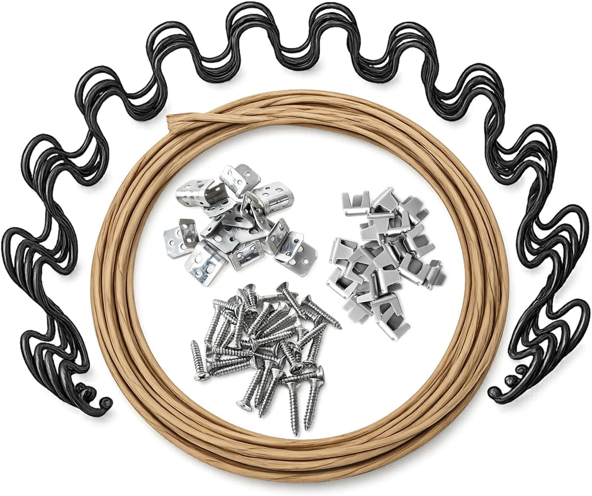 25 Inch Couch Spring Repair Kit for Sagging Sofa Cushions, Includes Springs, Stay Wire, Clips and Screws (25" 4-Pack Spring Kit)