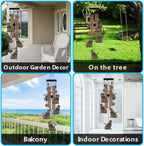 Garden Cat Wind Chimes Outdoor Indoor Decor - with 4 Tubes 4 Bells 5 Cats Wind Chime, Mobile Romantic Cat Wind Catcher, Cats Windchimes for Home, Mom Gifts, Balcony, Tree, Festival, Garden Decoration