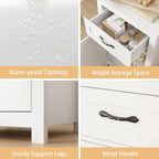 CARPETNAL Night Stand Nightstand with Drawer Storage Bed Side Table End Table Large Modern Wood Wide Bedside Stand Mid Century Night Stands for Bedroom Living Room Sofa Couch Home Office (White)