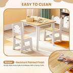 JOYMOR Kids Table and Chairs, Toddler Table and Chair Set for Ages 1-3, Wooden Activity Table with Chairs, Perfect for Arts, Crafts and Nursery Use