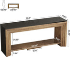 Tribesigns 70.9 Inch Narrow Console Table, Farmhouse 2-Tier Wooden Sofa Table with Storage, Space-Saving Behind Couch Accent Table for Living Room, Entryway, Hallway and Foyer