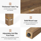 Tribesigns Wood Dining Table Modern Kitchen Table for Dining Room Living Room, 2-4 People Dining Room Table Square Dinner Tables with Wooden Legs Thick Top for Small Space, Grayish-Brown (Only Table)