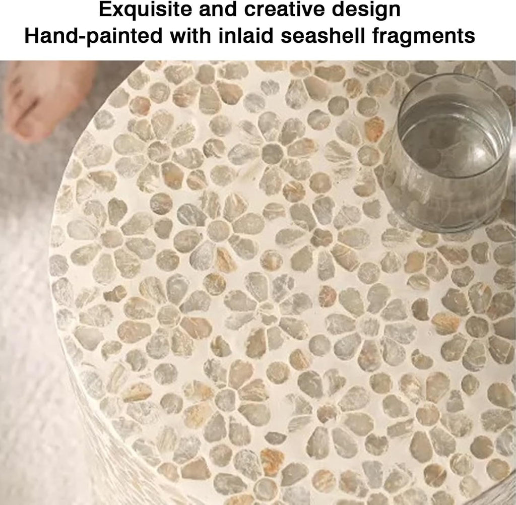 Bedside Side Table, Seashell-Style Side Table, Balcony, Living Room Sofa Corner Table Stool