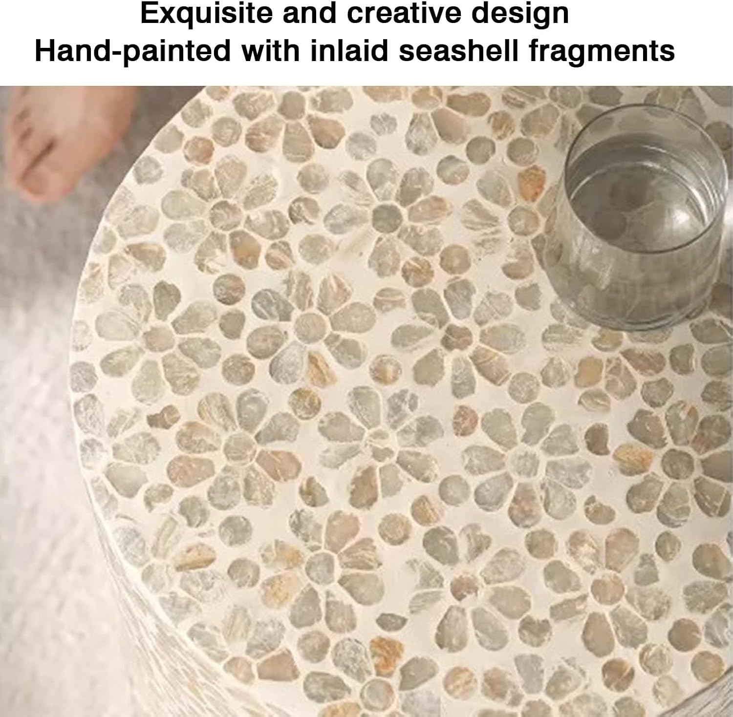 Bedside Side Table, Seashell-Style Side Table, Balcony, Living Room Sofa Corner Table Stool