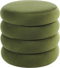 Flouki 19.5" Storage Ottoman Round, Vanity Stools for Bedroom, Velvet Pouf Ottoman with Removable Lid, Modern Ottomam Stool for Girls Women, Foot Stool for Living Room, Green