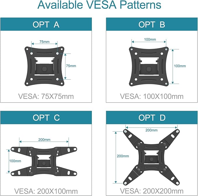 EVERVIEW Full Motion TV Monitor Wall Mount Bracket Articulating Arms Swivel Tilt Extension Rotation for Most 13-42 Inch LED LCD Flat Curved Screen Monitors & TVs, Max VESA 200x200mm up to 44lbs