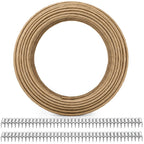 SOUJOY 131ft Upholstery Stay Wire for Sofa Furniture Springs, Paper Wrapped Wire 9 Gauge with 80 Clips, Couch Spring Repair Kit