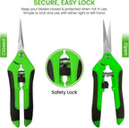 GARDEN GURU Razor Sharp Snip – Professional Garden Pruning Shears Trimmers Scissors – Super Sharp Micro-Tip Precision Stainless Steel Blades - Easy on Arthritic Hands - Soft Ergonomic Rubber Handles