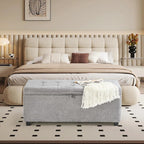 Storage Ottoman Bench with Lift Top, End of Bed Bench for Bedroom, Living Room & Entryway Storage Seat Shoe Bench with Storage (Gray)