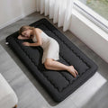 Twin Size Japanese Futon Mattress Foldable Topper Mattress for Floor Tatami Floor Mat Portable Roll-Up Bed for Guest Play mat Sleeping Pad Black B