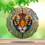 Metal Tiger Wind Spinner Gift for Boy Girl Kids Colorful Tiger Hanging Wind Spinner for Outdoor Garden Decor Animal Wind Sculptures for IndoorOutside Lawn Yard