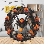 Spider Metal Wind Spinner 3D Hanging Halloween Wind Spinners Decor Skeleton Skull Metal Wind Spinner for All Saints' Day Party Yard Garden Outdoor Indoor Decor