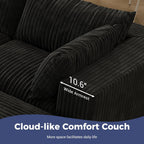 157.6" Oversized Cloud Sofa with 2 Ottomans, Modern Corduroy U Shaped Modular Sectional Couch, Deep Seat Floor Furniture Set, No Assembly Required (4 Seater+2 Ottoman)