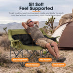 SAN HIMA Double Camping Chair for 2 Person, 650 LBS Heavy Duty Folding Loveseat with 43.7" Thick Padded Seat, Adjustable Cup Holders & Carry Bag, Waterproof Steel Camp Couch for Beach, Lawn & Backyard