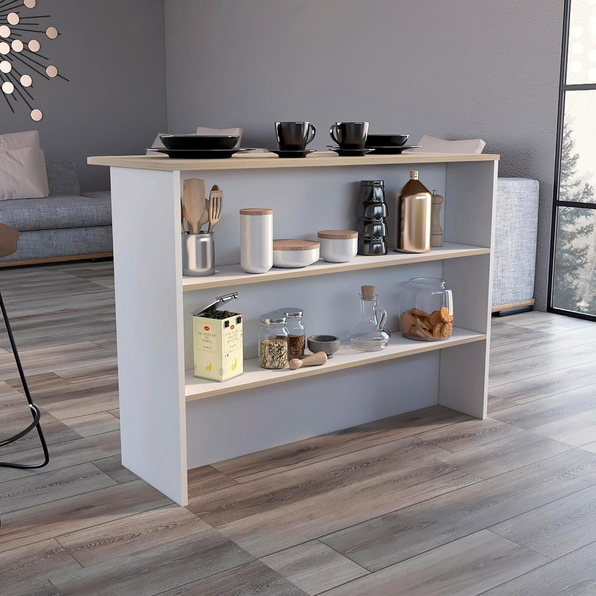 Kitchen Bar Dayton, Kitchen, White/Light Pine