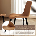 PU Leather Dining Chairs Set of 8, Modern Upholstered Dinner Chairs with Sturdy Metal Legs and Comfort Backrest for Home Kitchen, Living Room, Accent Side Chairs (Rustic Brown)
