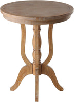 Farmhouse Accent End Table, Rustic Side Table with Natural Top for Family, Dining or Living Room, Handcrafted Finish, Narural Wood Color
