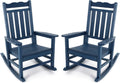 Stoog All-Weather Patio Rocking Chairs Set of 2, Outdoor Rocking Chair with 400 lbs Support, Porch Rocker, Rocking Chairs for Porch, Backyard, Garden and Deck, Blue