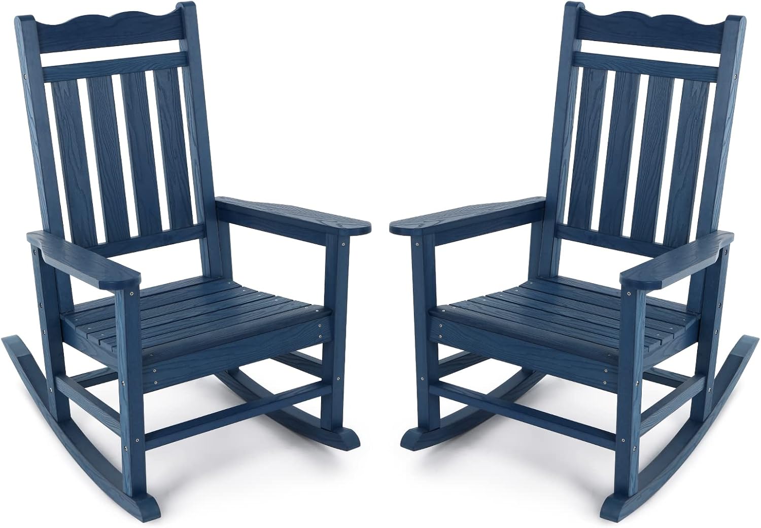Stoog All-Weather Patio Rocking Chairs Set of 2, Outdoor Rocking Chair with 400 lbs Support, Porch Rocker, Rocking Chairs for Porch, Backyard, Garden and Deck, Blue
