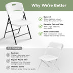 8FT Folding Table Set with 10 Folding Chairs, Heavy Duty 660 lbs Table & 600 lbs Chairs, Portable Folding Furniture Bundle for Camping, Party, Indoor & Outdoor Use