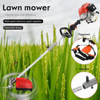 52cc Gas Powered 5-in-1 Multi-Functional Garden Tool, Powerful 2-Stroke Brush Cutter Hedge Trimmer Chainsaw Grass Strimmer, Long Reach Extension Pole, Full Guard Accessories Set (5-in-1)