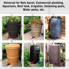 rain Barrel Spigot 1 inch PVC Bulkhead Adapter 1" I.D. Female Thread Red Switch Valve Garden kit, for 5/2.5/50/55/100 Gallon Water Tank rainwater stock