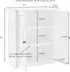 Crosley Furniture Clifton Stackable Pantry Storage Cabinet with Shelves, Kitchen, Dining, or Laundry Room, Distressed White
