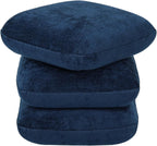 Get Set Style Ottoman, 360° Swivel Vanity Chair, Modern Geometric Ottoman, Foot Stool, Accent Vanity Stool, Lounge Footrest for Small Space, Living Room, Bedroom, or Entryway (Midnight Blue)
