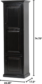 American Heartland Poplar Single Door Pantry, Antique Black