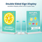 Acrylic Sign Holder, 5x7, 15 Pack Vertical Clear Table Menu Display, Double Sided, Plastic Stand, Suitable for Restaurants, Office, Store, Fair