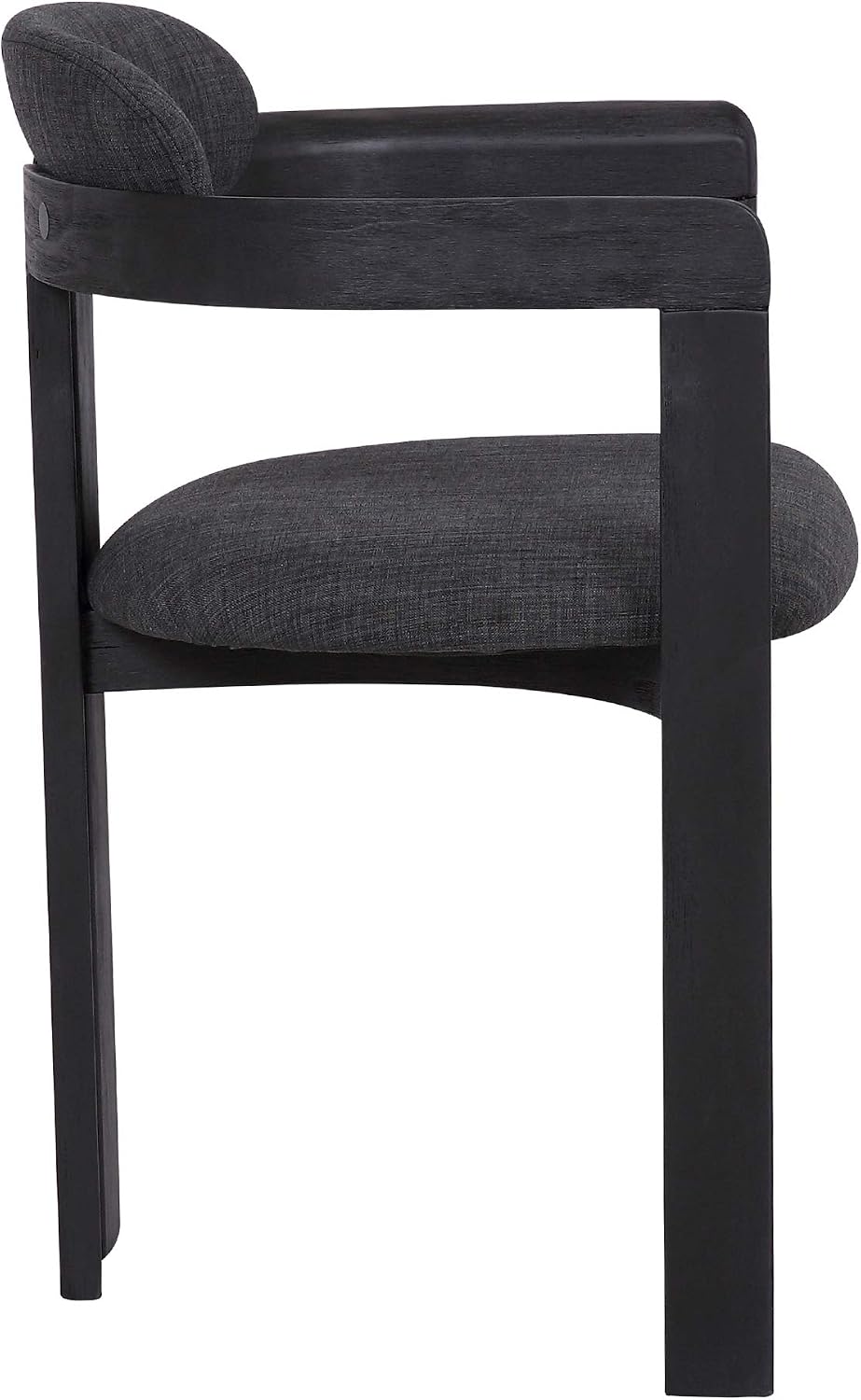 Armen Living Jazmin Contemporary Dining Chair in Black Brushed Wood Finish and Charcoal Fabric - Set of 6