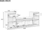 Entryway Bench with Shoe Storage, Solid Wood Shoe Bench with Cushion and Drawers, Open Shelves, Storage Bench for Entry Way, Living Room, Hallway, Natural Wood