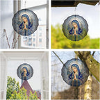 Virgin Mary Prayer Wind Spinner, Metal Wind Spinners Outdoor Indoor, Religious Virgin Mary Hanging Garden Decor for Outside, Stainless Wind Spinners for Yard and Garden 10 inch 3D (25.76X25 CM)