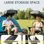 FAIR WIND 2 Pack Portable Canopy Camping Chair 380 LBS Capacity Heavy Duty Oversized Folding Lawn Chair with Sunshade for Beach, Fishing, Sports & Outdoors