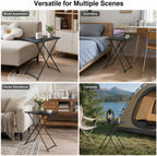 26 Inch Adjustable Height Personal Folding Table - Lightweight Portable Desk for Small Spaces, Dorm Room, TV Tray, Craft Table & Camping - Easy Fold Flat Storage, No Assembly Required, Black