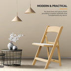 VINGLI Resin Folding Chairs with Cushion, Foldable Plastic Chair with Comfortable Padded Seats, Perfect for Event Party Indoor Outdoor, Natural, 1 PC