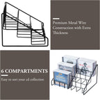 MyGift 2pc CD Storage Rack, 3 Tier Media Holder, Black Metal Organizer | Three-tier design keeps music and movie collections organized while saving desktop and shelf space with a compact footprint