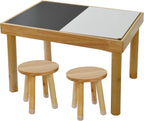 Wooden Sensory Table for Toddlers with 2 Chairs, Double-Sided Boards | Sand and water play, promotes sensory development, easy assembly, indoor outdoor use